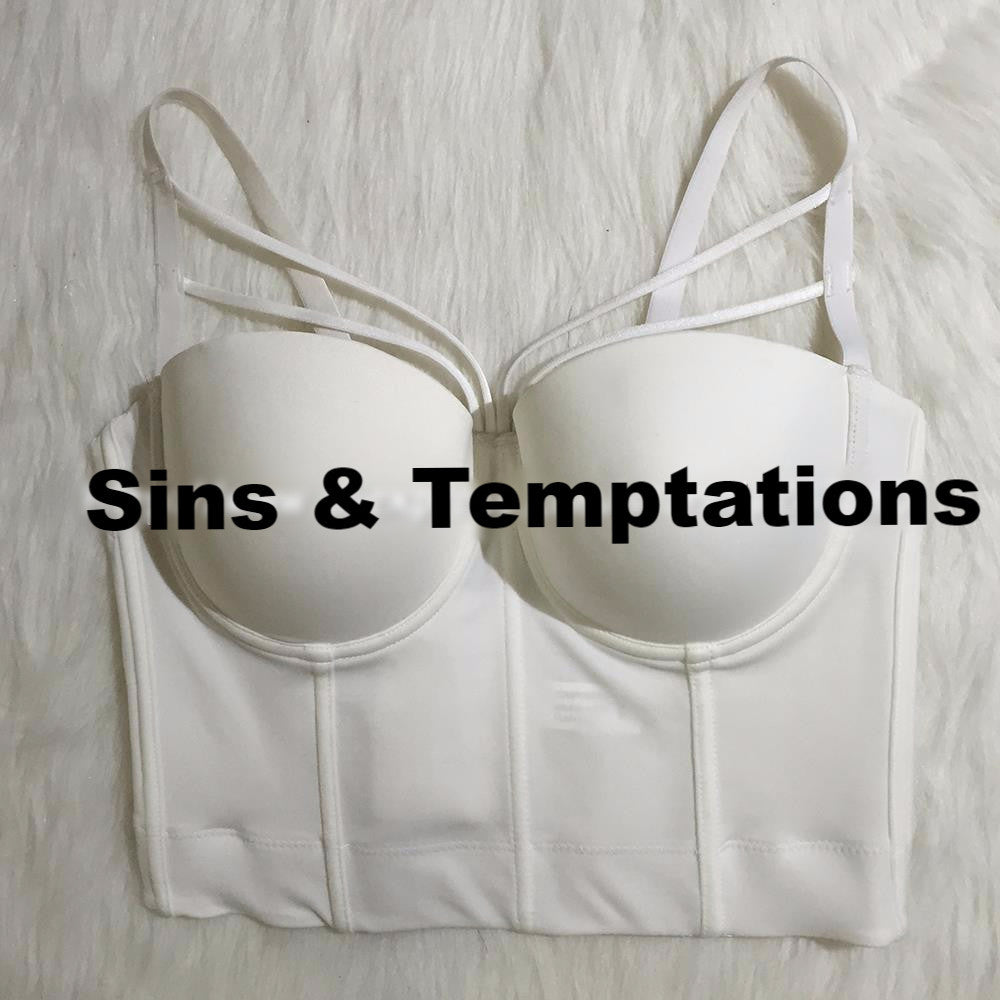 Basic Smooth Cut Cross Spandex Push Up Bralete Bustier Bra Cropped Top Vest - Sins & Temptations