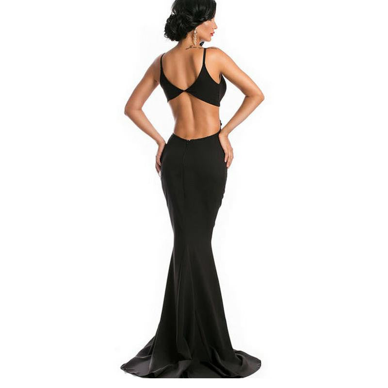 Elegant Long Prom Party Dress Sexy Halter Backless Long Mermaid Gown - Sins & Temptations