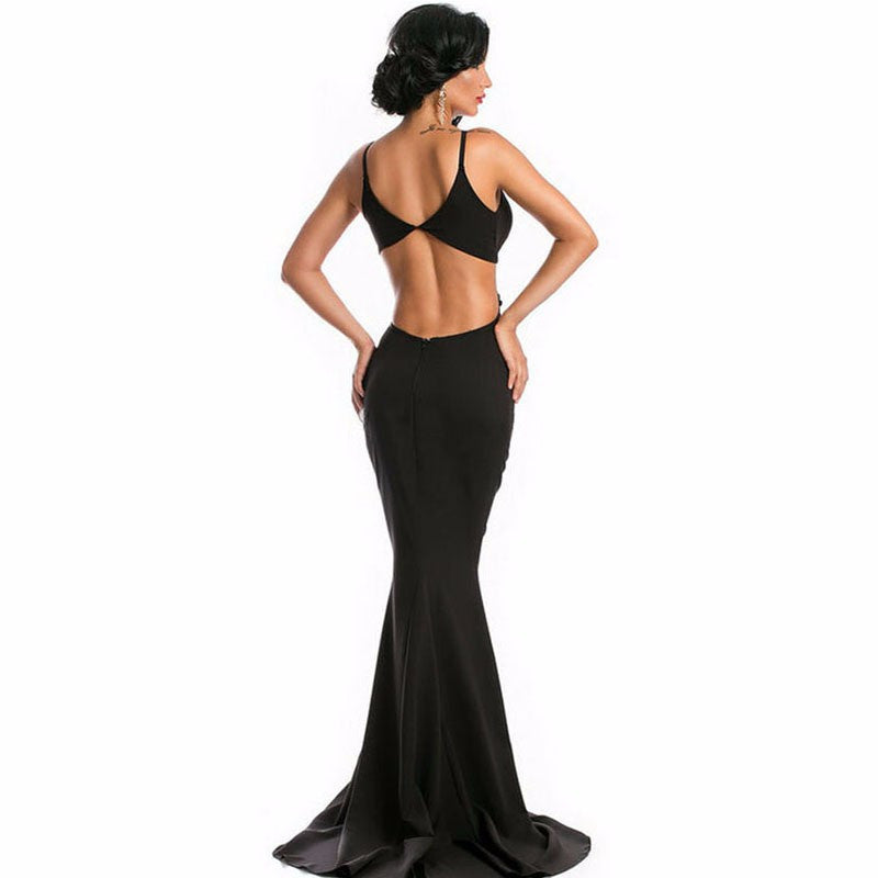 Elegant Long Prom Party Dress Sexy Halter Backless Long Mermaid Gown - Sins & Temptations