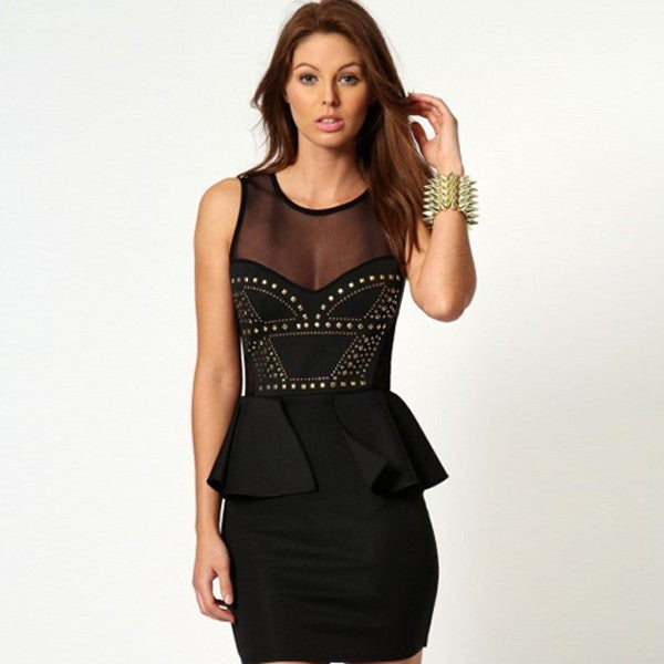 Women Mini Sleeveless Peplum Dress - Sins & Temptations