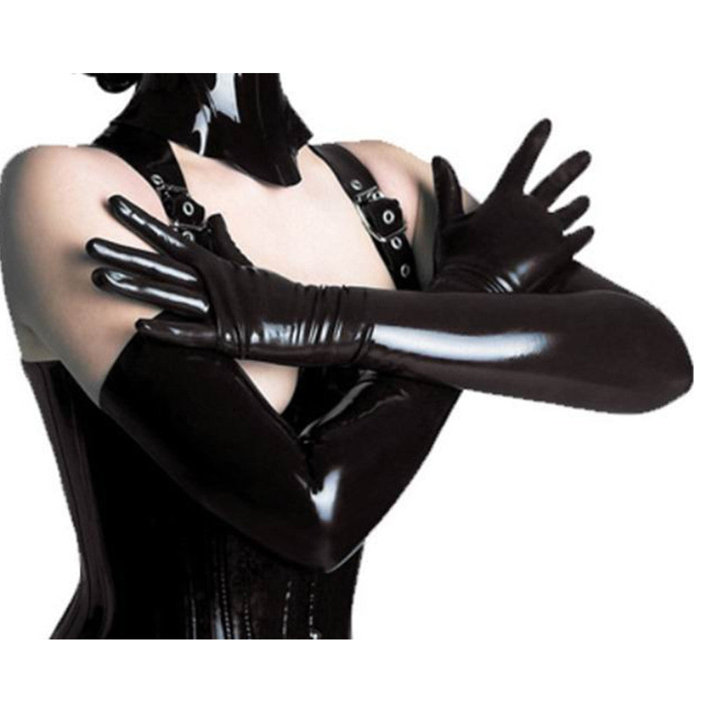 Sexy Vinyl Leather Vintage Black Gloves - Sins & Temptations