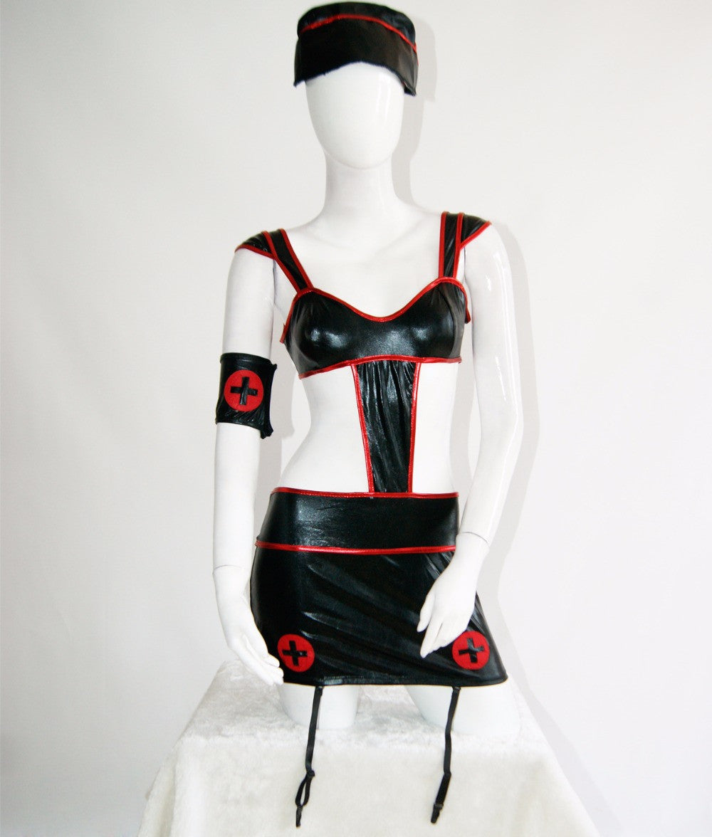 High Quality Black Military Nurse Costume - Sins & Temptations