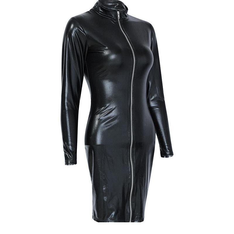 Black Vinyl Mistress Dress - Sins & Temptations