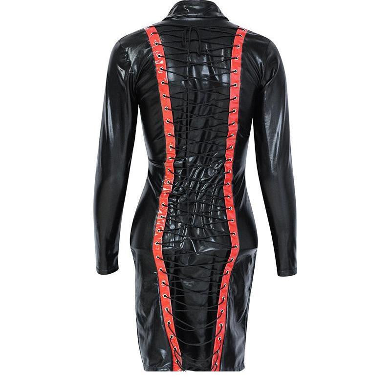 Black Vinyl Mistress Dress - Sins & Temptations