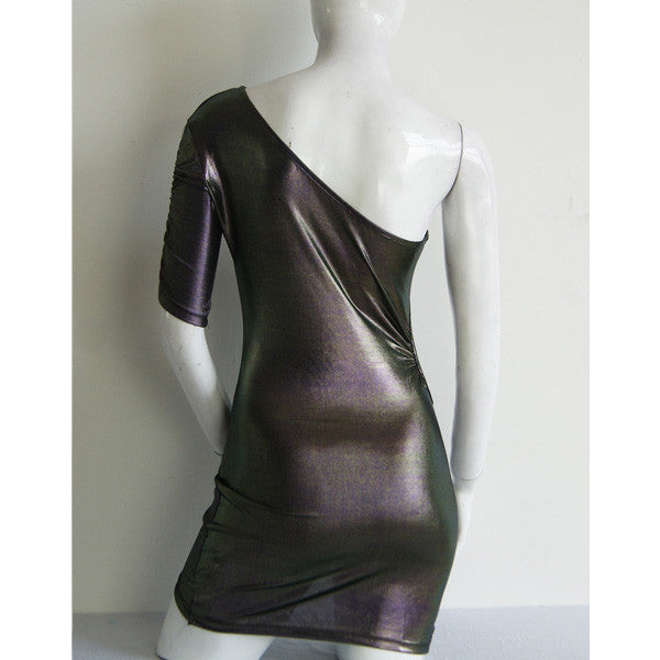 Silver Side-cutout One Shoulder Club Dress - Sins & Temptations