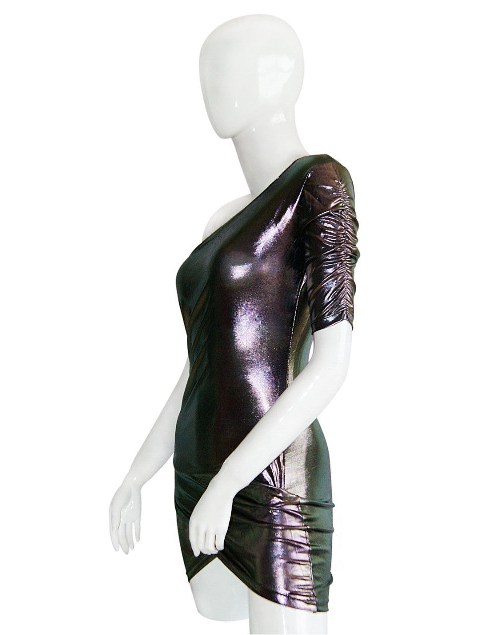 Silver Side-cutout One Shoulder Club Dress - Sins & Temptations