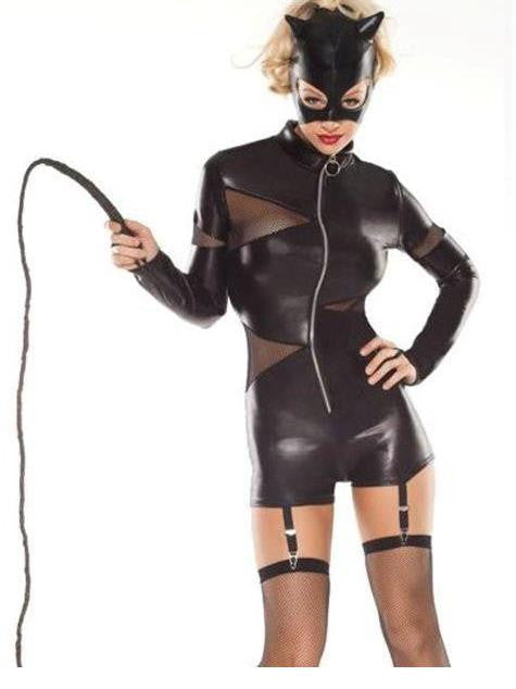 Leather Cat women Cosplay Costume Women Leather Dress - Sins & Temptations