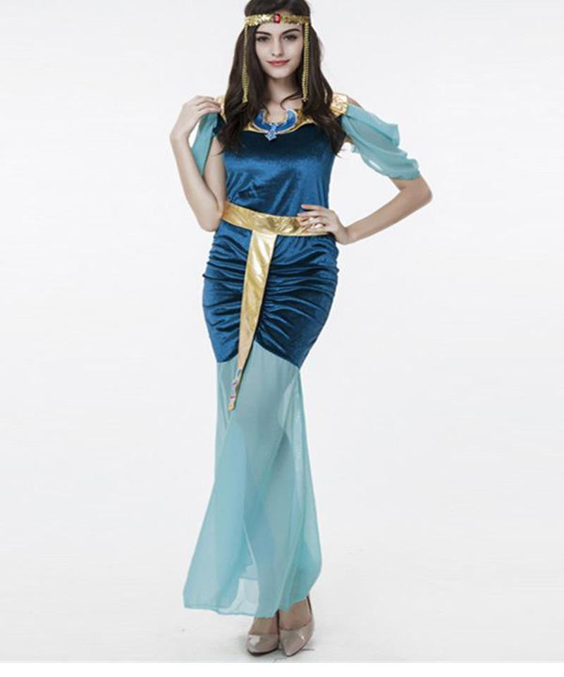 Attractive Women Gypsy Fancy Dress Blue Greek Goddess - Sins & Temptations
