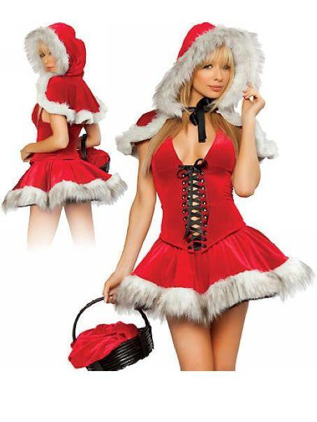 Plush Bubble Dress Red skirt Santa Costume Dress - Sins & Temptations