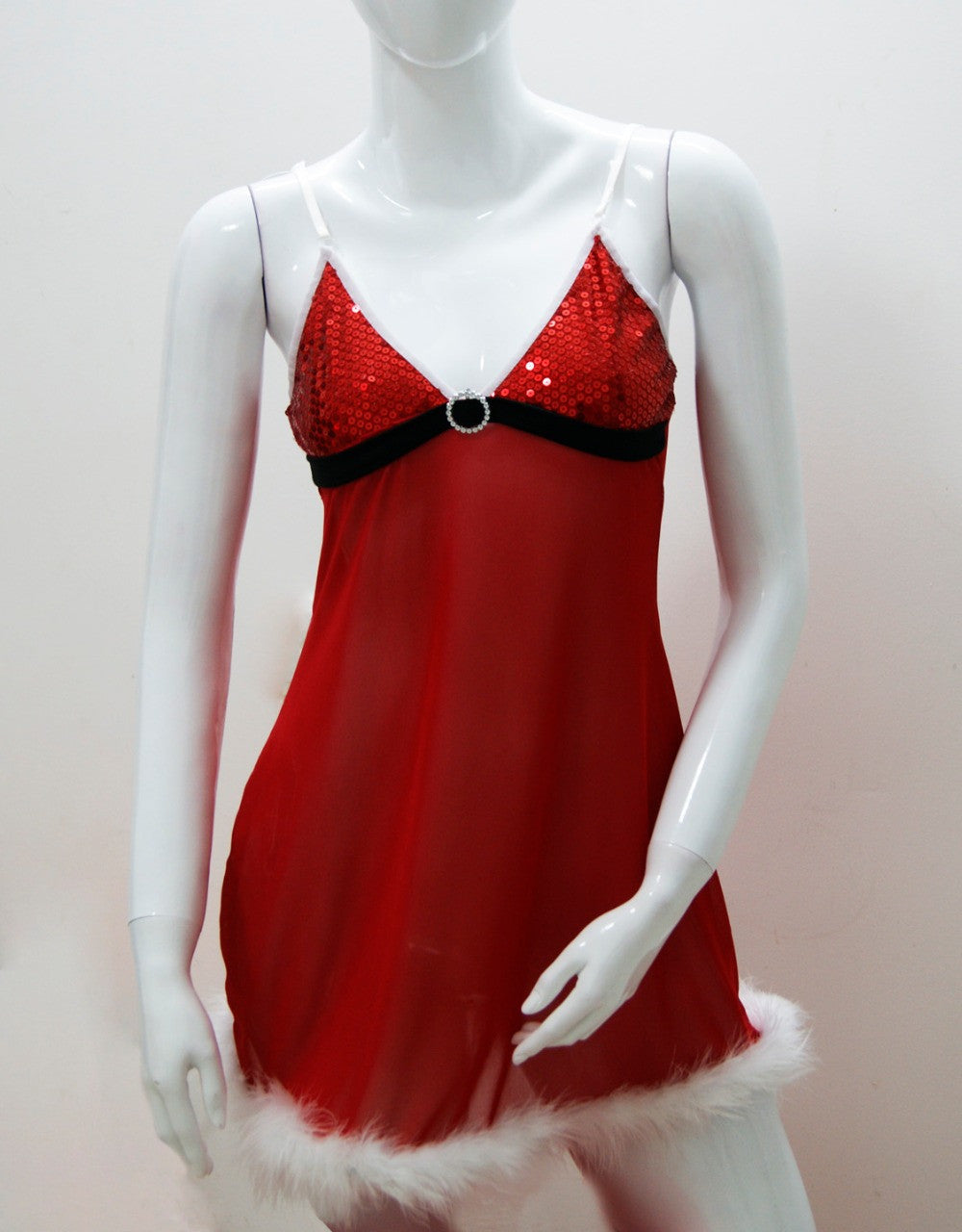 Hot Sale Christmas Chemise Sequin Cups Costume Dress - Sins & Temptations