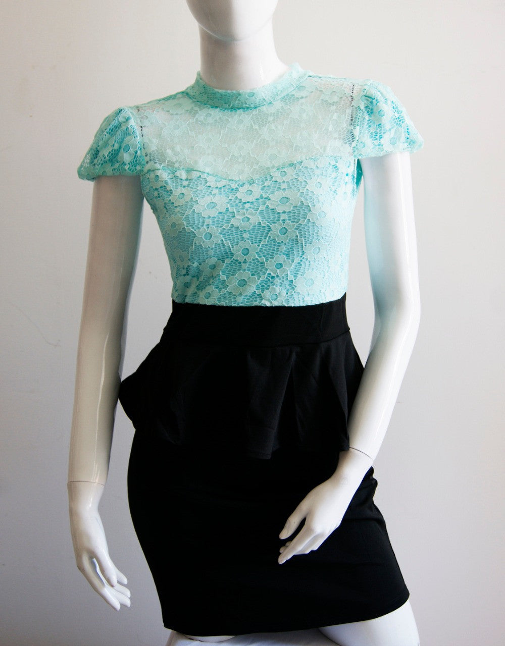 Peplum Lace Dress High Waist Casual Office Work Summer - Sins & Temptations