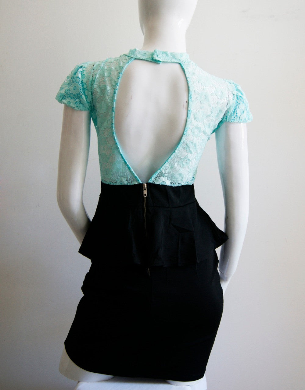 Peplum Lace Dress High Waist Casual Office Work Summer - Sins & Temptations