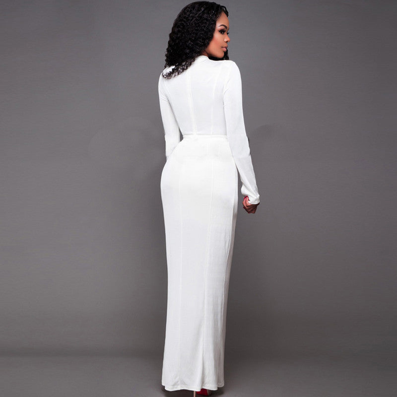New Style Long Sleeve Maxi Elegant Woman Fashion Dress Robe - Sins & Temptations