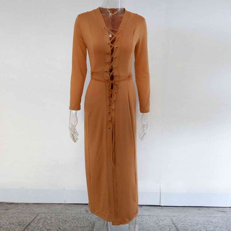 New Style Long Sleeve Maxi Elegant Woman Fashion Dress Robe - Sins & Temptations