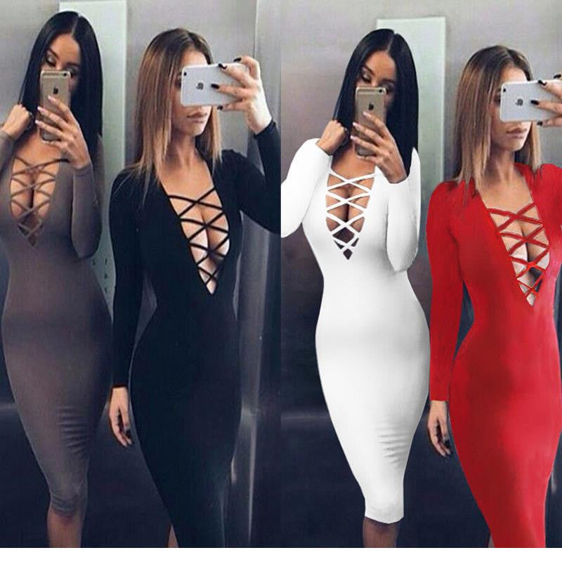 Vestidos Cotton Women Tie Up Summer Bodycon Party Dress - Sins & Temptations