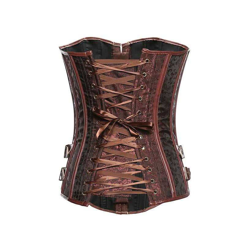 Brown Retro Sexy Gothic Corset Steel Bone Corset Top Steampunk - Sins & Temptations