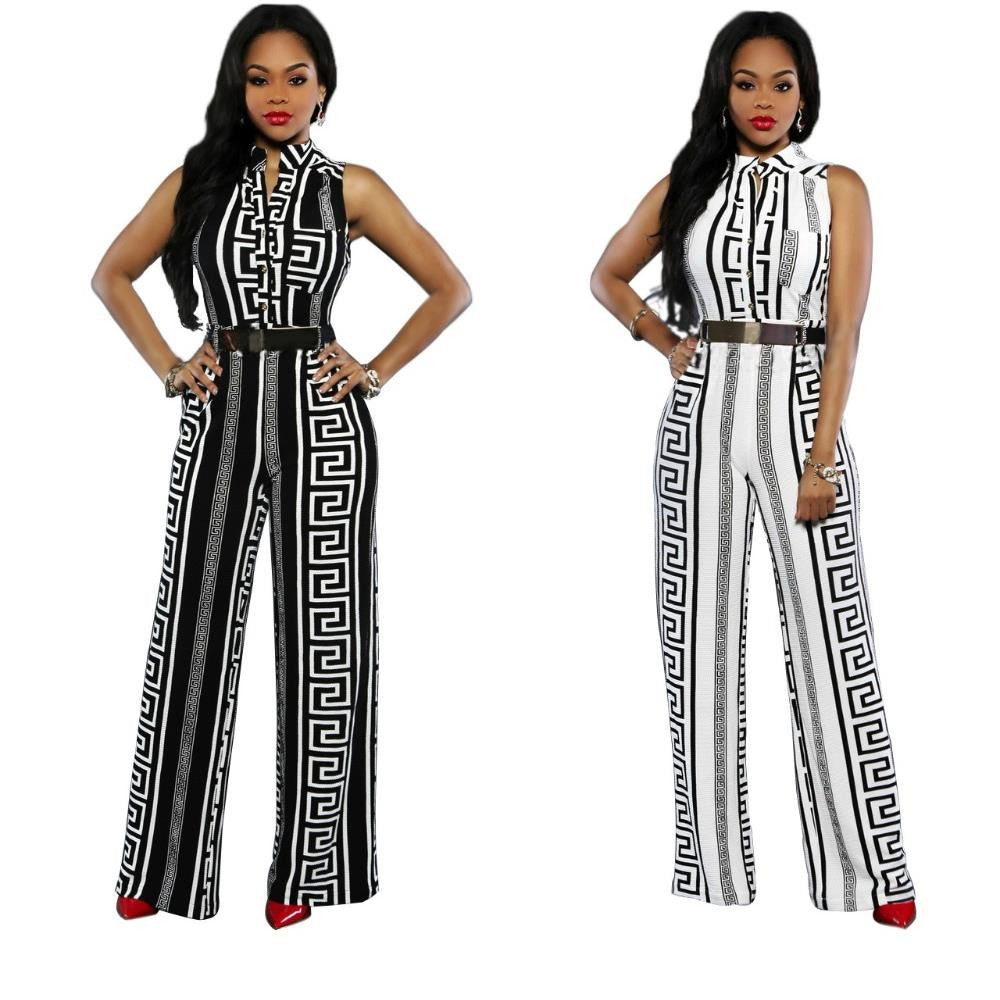Black White Elegant Jumpsuit Romper Fashion Summer Women Work Clothing - Sins & Temptations