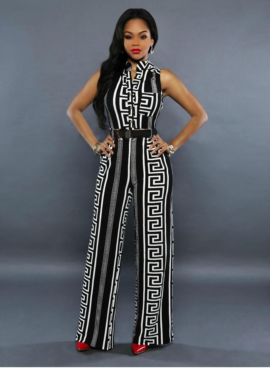 Black White Elegant Jumpsuit Romper Fashion Summer Women Work Clothing - Sins & Temptations