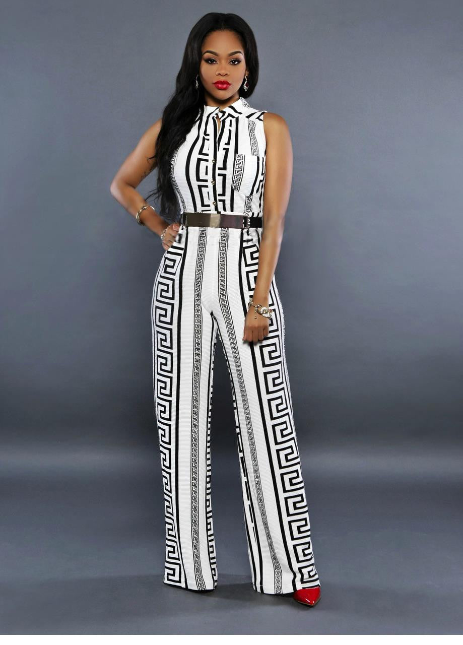 Black White Elegant Jumpsuit Romper Fashion Summer Women Work Clothing - Sins & Temptations