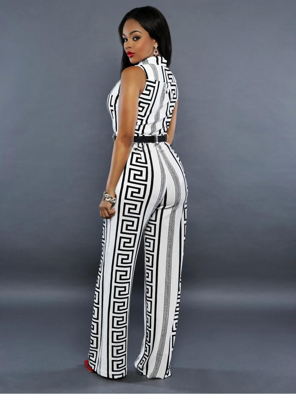 Black White Elegant Jumpsuit Romper Fashion Summer Women Work Clothing - Sins & Temptations