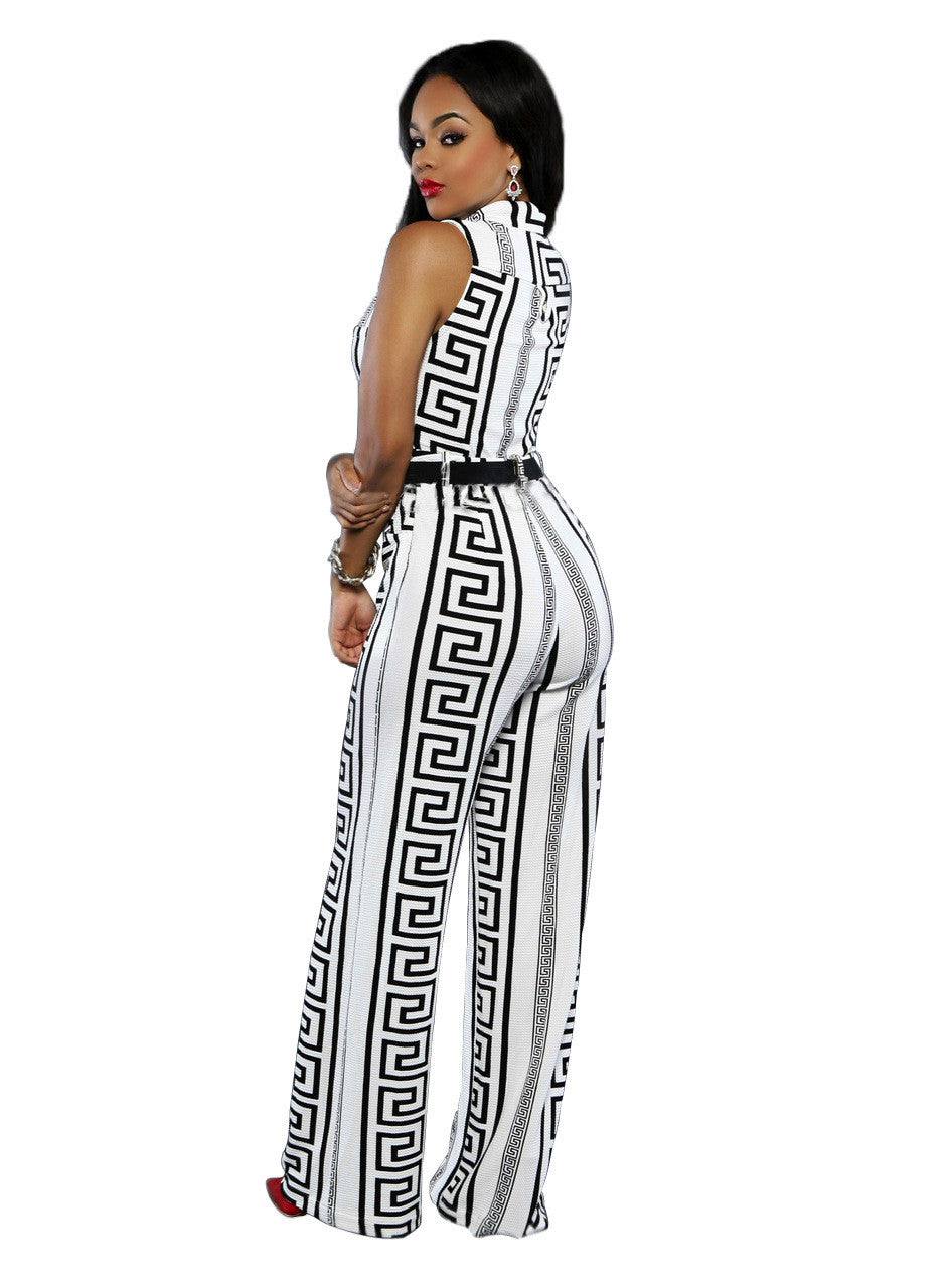 Black White Elegant Jumpsuit Romper Fashion Summer Women Work Clothing - Sins & Temptations