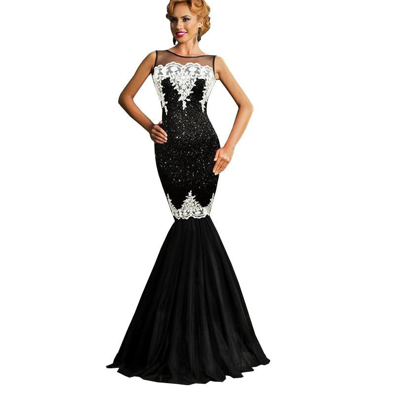 Charming Sexy Green Sleeveless Mesh Sequin Mermaid Dress - Sins & Temptations