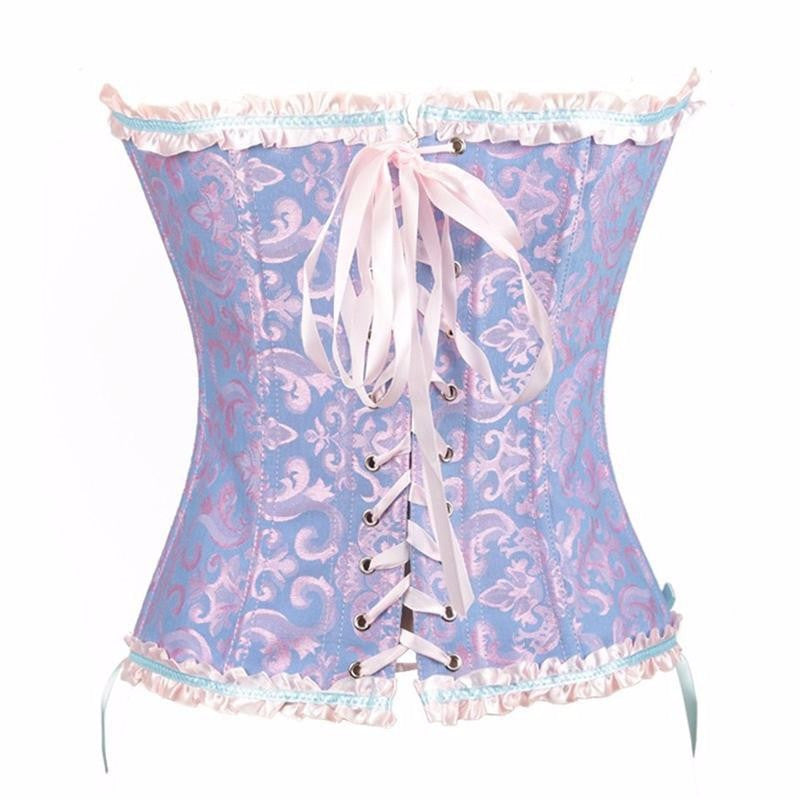 Women Flower Pattern Strapless Bustier Corset - Sins & Temptations