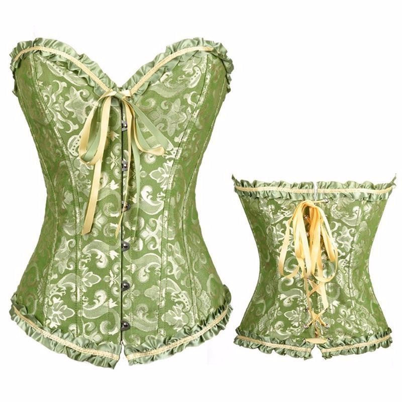 Women Flower Pattern Strapless Bustier Corset - Sins & Temptations