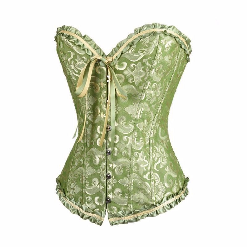 Women Flower Pattern Strapless Bustier Corset - Sins & Temptations