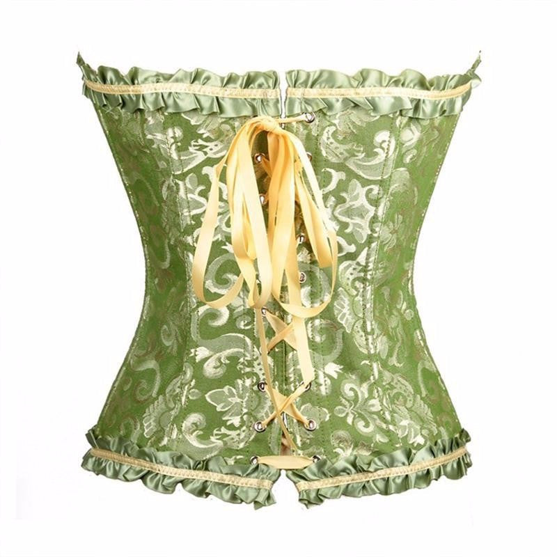 Women Flower Pattern Strapless Bustier Corset - Sins & Temptations