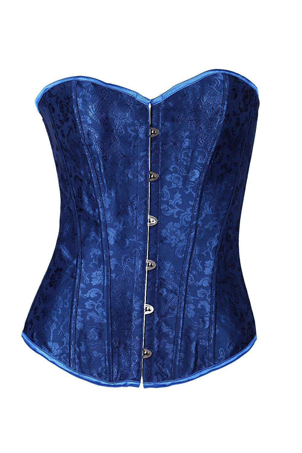 Overbust Corset Tops Satin Boned Back Lace Closure Corsets - Sins & Temptations