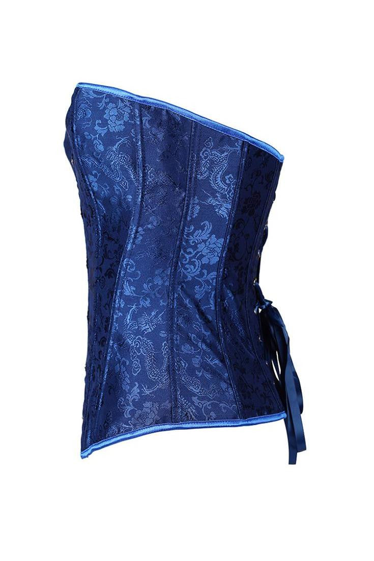 Overbust Corset Tops Satin Boned Back Lace Closure Corsets - Sins & Temptations