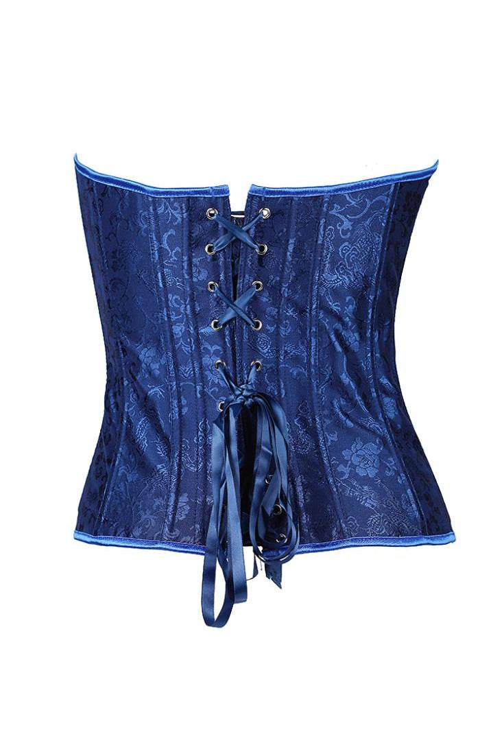 Overbust Corset Tops Satin Boned Back Lace Closure Corsets - Sins & Temptations