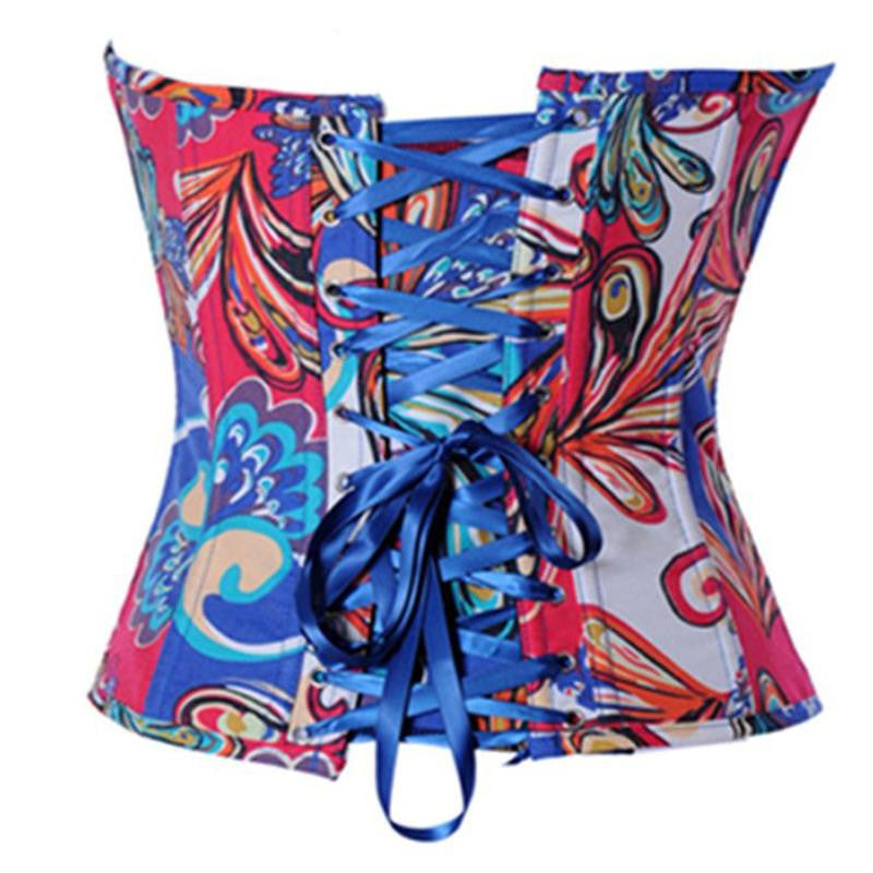 Women Flower Pattern Strapless Bustier Corset - Sins & Temptations