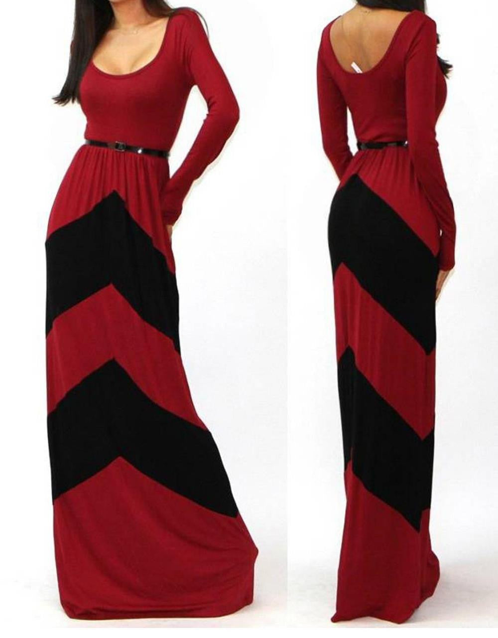 Women Colorful Striped Long Maxi Dress - Sins & Temptations