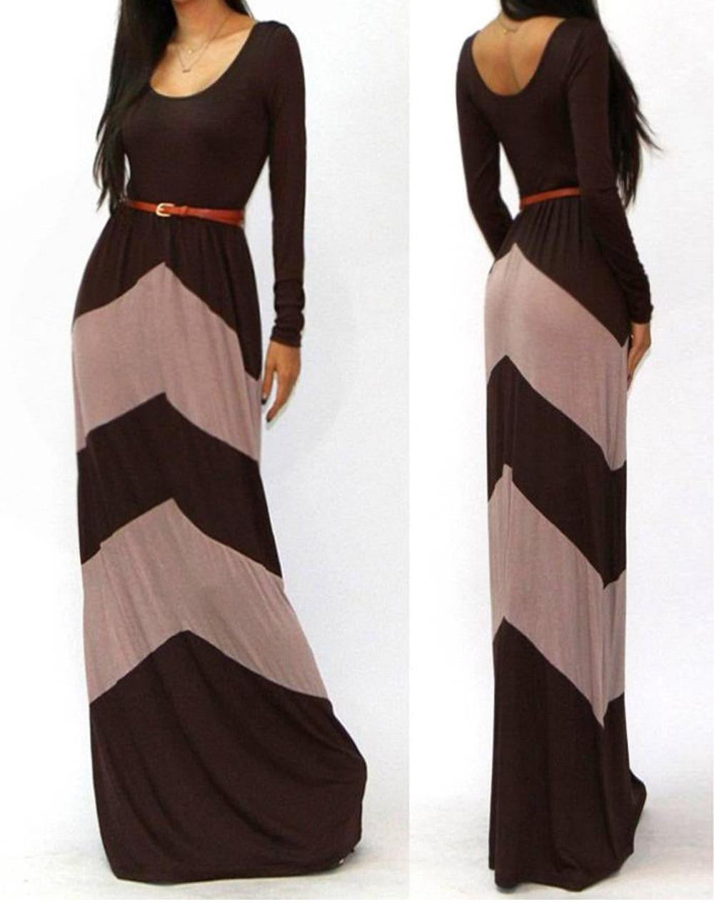Women Colorful Striped Long Maxi Dress - Sins & Temptations