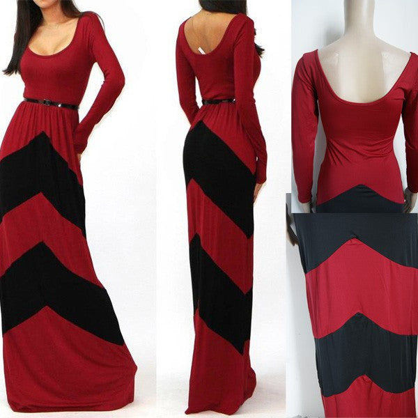 Women Colorful Striped Long Maxi Dress - Sins & Temptations