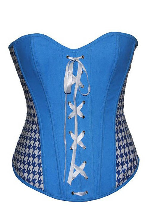 Denim Fashion Corset Gothic Steampunk Cincher Lace-Up Front - Sins & Temptations