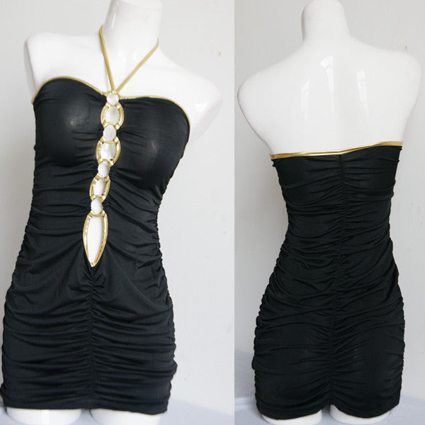 Sexy Lady White Black Red Sleeveless Cocktail Sexy Dress - Sins & Temptations