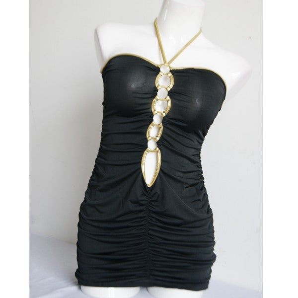 Sexy Lady White Black Red Sleeveless Cocktail Sexy Dress - Sins & Temptations
