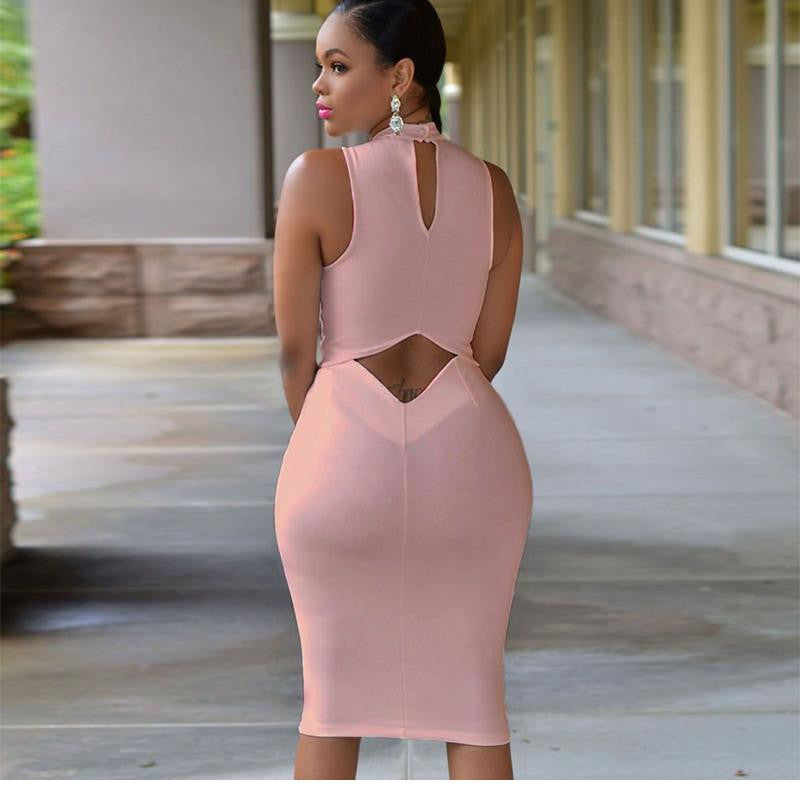 Bow Midi Style Bodycon Dress - Sins & Temptations