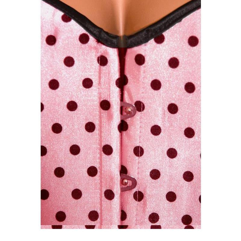 Corset Waist Sexy Polka Dot Print Halter Tops Tight Lacing Waist Cincher - Sins & Temptations