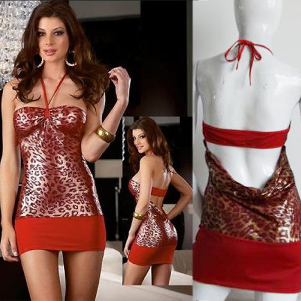 Sexy Strapless Leopard Print Clubwear Short Robe - Sins & Temptations