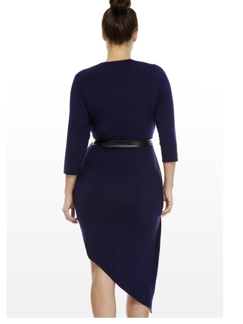 Plus Size Fashion V-neck Three Quarter Sexy Women Club Dress / Robe - Sins & Temptations