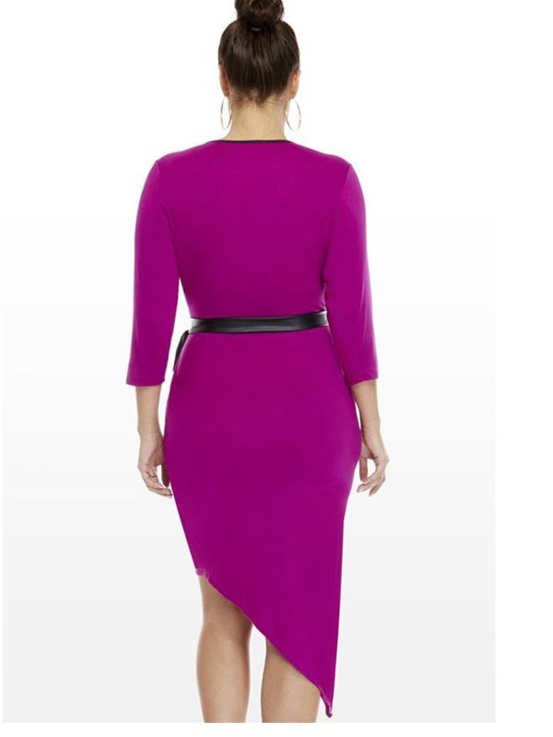 Plus Size Fashion V-neck Three Quarter Sexy Women Club Dress / Robe - Sins & Temptations