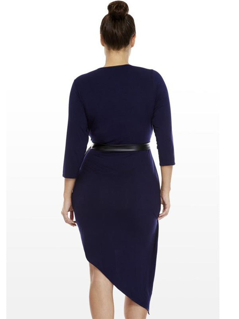 Plus Size Fashion V-neck Three Quarter Sexy Women Club Dress / Robe - Sins & Temptations