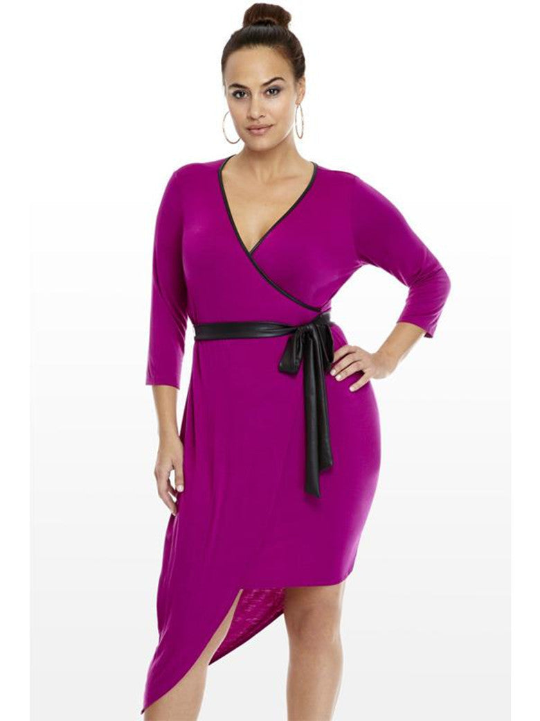 Plus Size Fashion V-neck Three Quarter Sexy Women Club Dress / Robe - Sins & Temptations