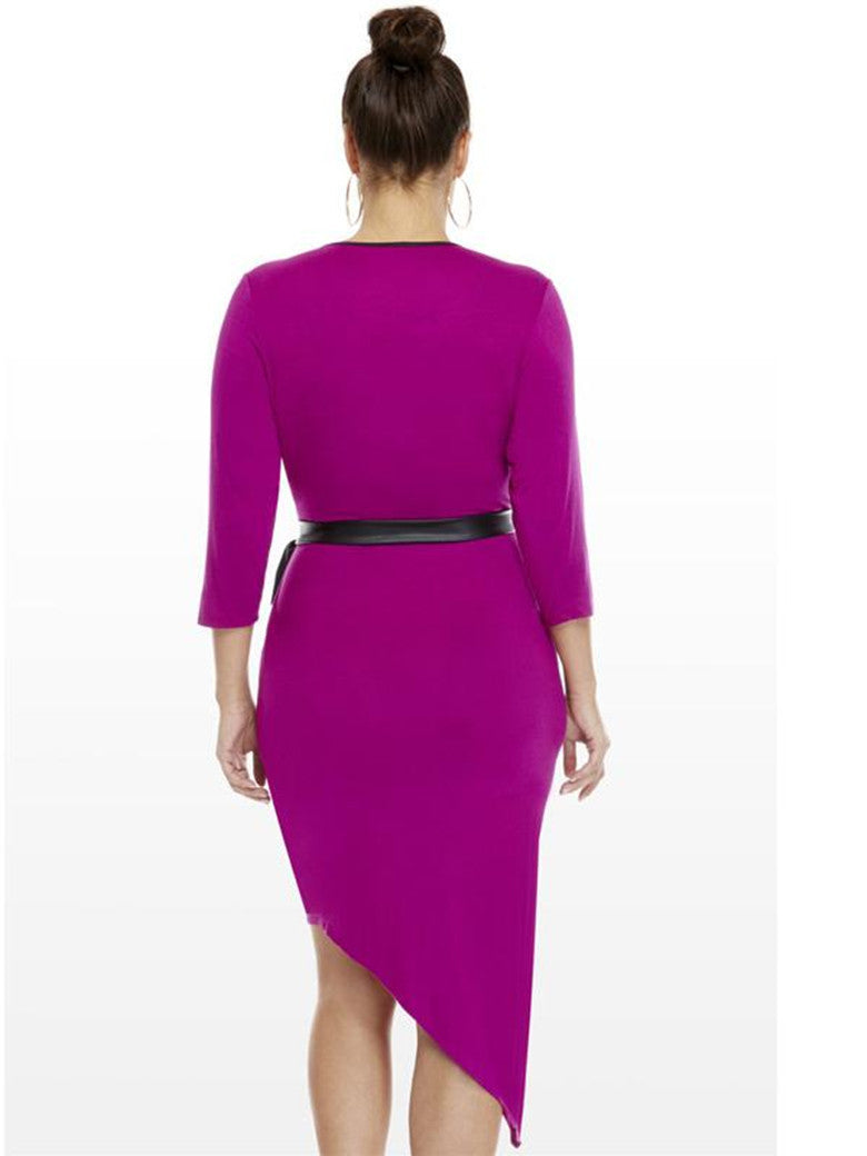 Plus Size Fashion V-neck Three Quarter Sexy Women Club Dress / Robe - Sins & Temptations