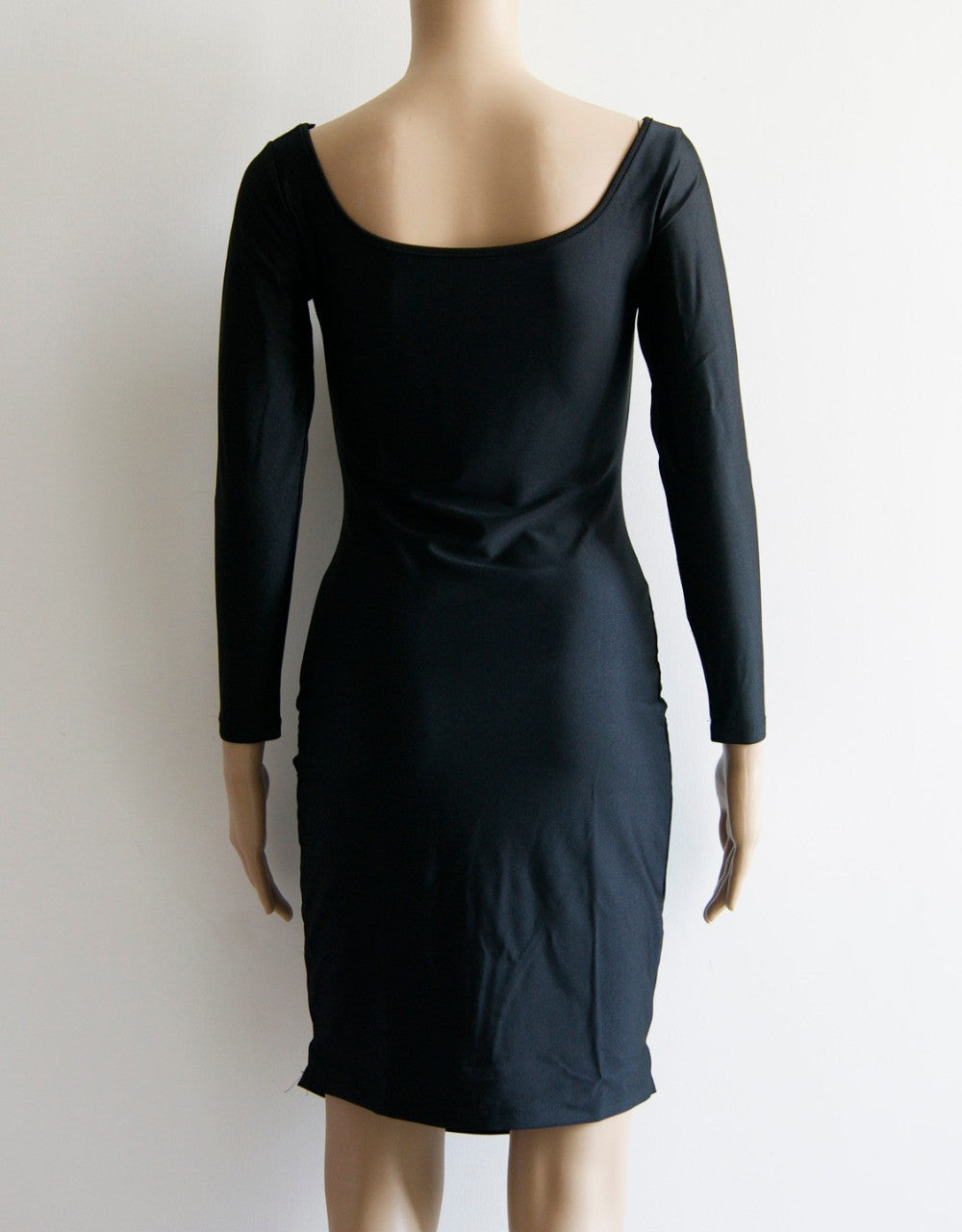 British Fashion Autumn Deep O-neck Long Sleeve Bodycon Midi Dress - Sins & Temptations