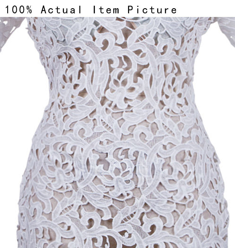 Cream White Lace Midi Party Dress - Sins & Temptations